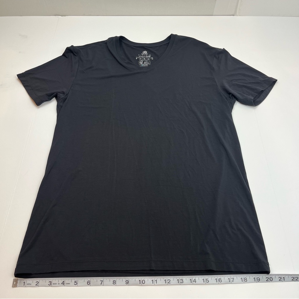 David Archy Micro Modal V-Neck Undershirt Mens SZ Large Black Short Sleeve Shirt